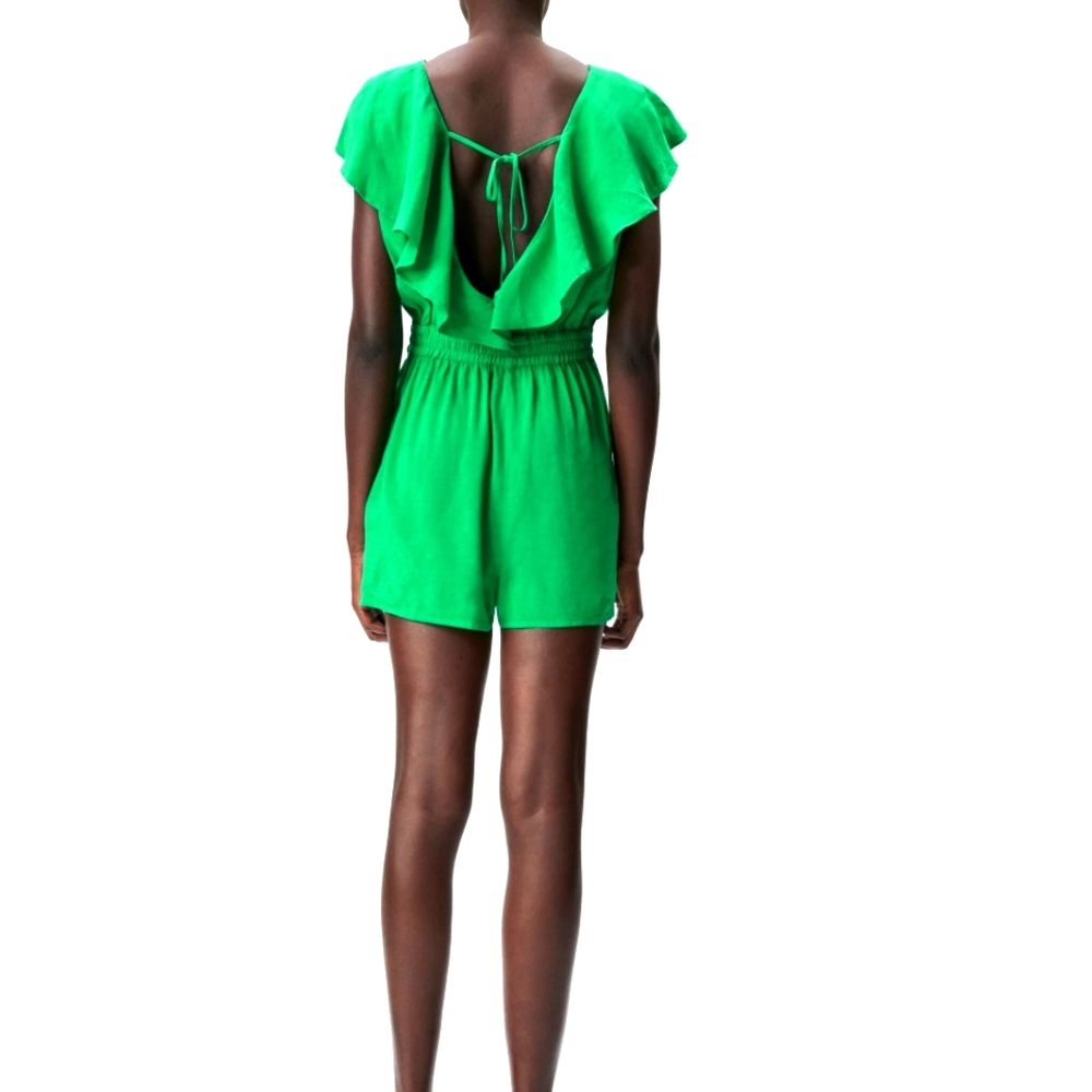 NWOT, ZARA Ruffle Romper - Picture 2 of 11